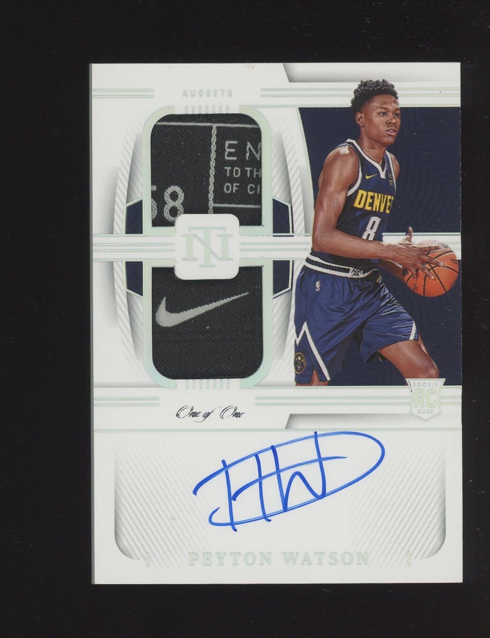 2022-23 National Treasures Peyton Watson RPA RC Laundry Tag Patch AUTO 1/1