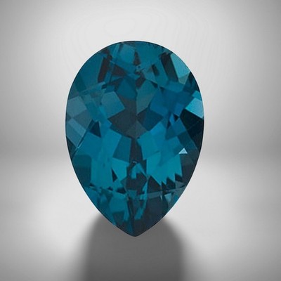 London Blue Topaz Pear Cut Gemstone 5 Cts - 14x9 mm Lustrous Loose Gem #
