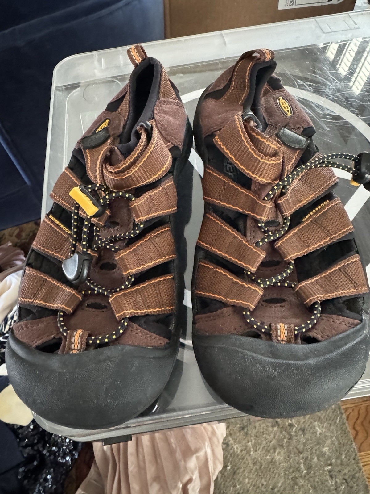 Sandali sportivi Keen Newport H2 per bambini taglia 3 marroni giovani impermeabili scarpe da trekking