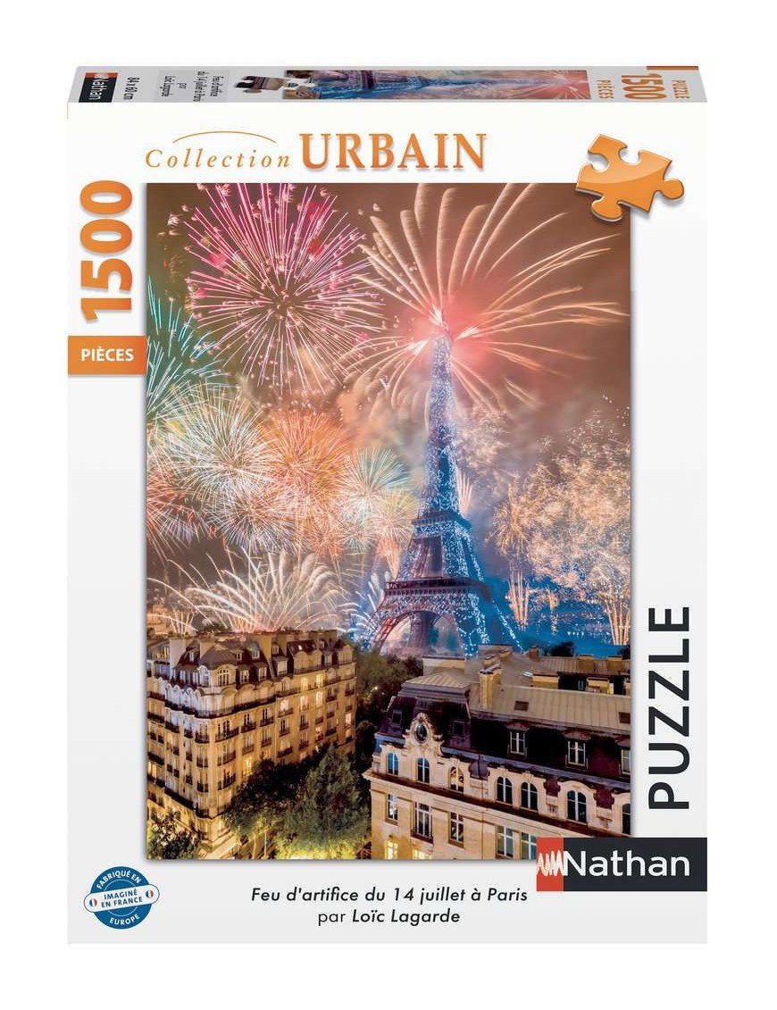 Puzzle 1500 p feu d'artifice Paris Nathan ravivez la magie de la fête nationale
