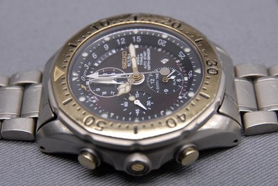 EXC+5] Vintage SEIKO Scuba Master 7K52-6A00 44mm Gold Titanium QZ