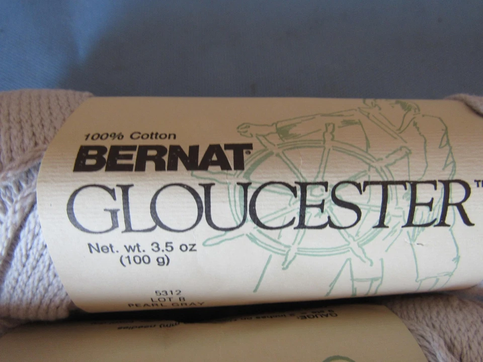 Bernat Gloucester 100% Cotton Yarn Pearl Gray 5312 3 Skeins Lot B Made USA Knit - Image 2 of 4