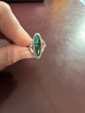 Vintage Sterling Silver Paua Abalone Shell Inlay Ring Size 7