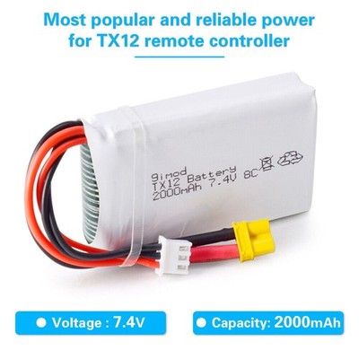 2000mAh 7.4V 8C Lipo Battery XT30 Plug for OPENTX RadioMaster TX12 Jumper T16 RC