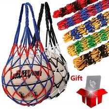 Thick Woven Basketball Net Bag Nylon Mesh Ball Carrier Soccer Volleyball Sack
