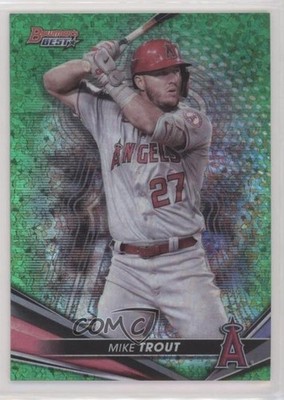 2022 Bowman's Best Green Mini-Diamond Refractor 71/99 Mike Trout #14 0it8