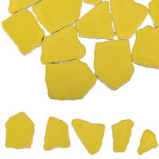 200g Ceramic Mosaic Tiles for Crafts Irregular Ceramic Tiles Pieces Yellow