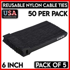 6" Reusable Cable Ties Nylon Adjustable Cord Organizer Hook Loop Wire Organizer