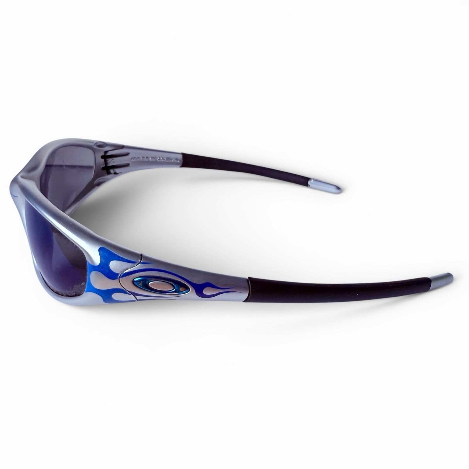 Oakley New Straight Jacket FMJ+ Blue Flames Ice Iridium Sunglasses image 4