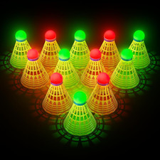 LED Glow Nylon Badminton Shuttlecocks, 6/12 Pack Birdies