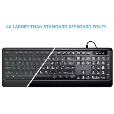 Large Print Full Size Keyboard - Ideal for Special Needs