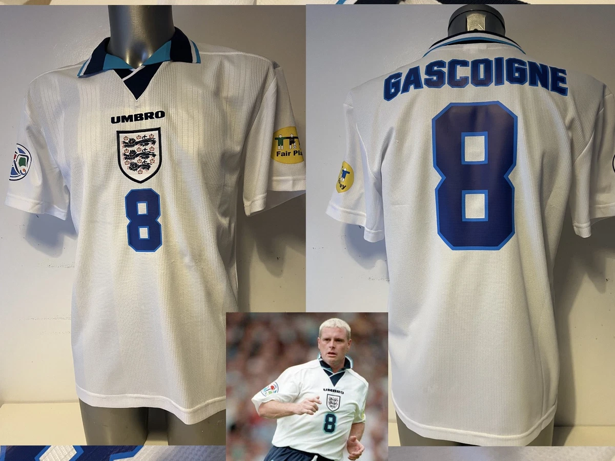 Maillot Angleterre 1990-93 – Umbro – Gascoigne #19 – Taille S – état Moyen
