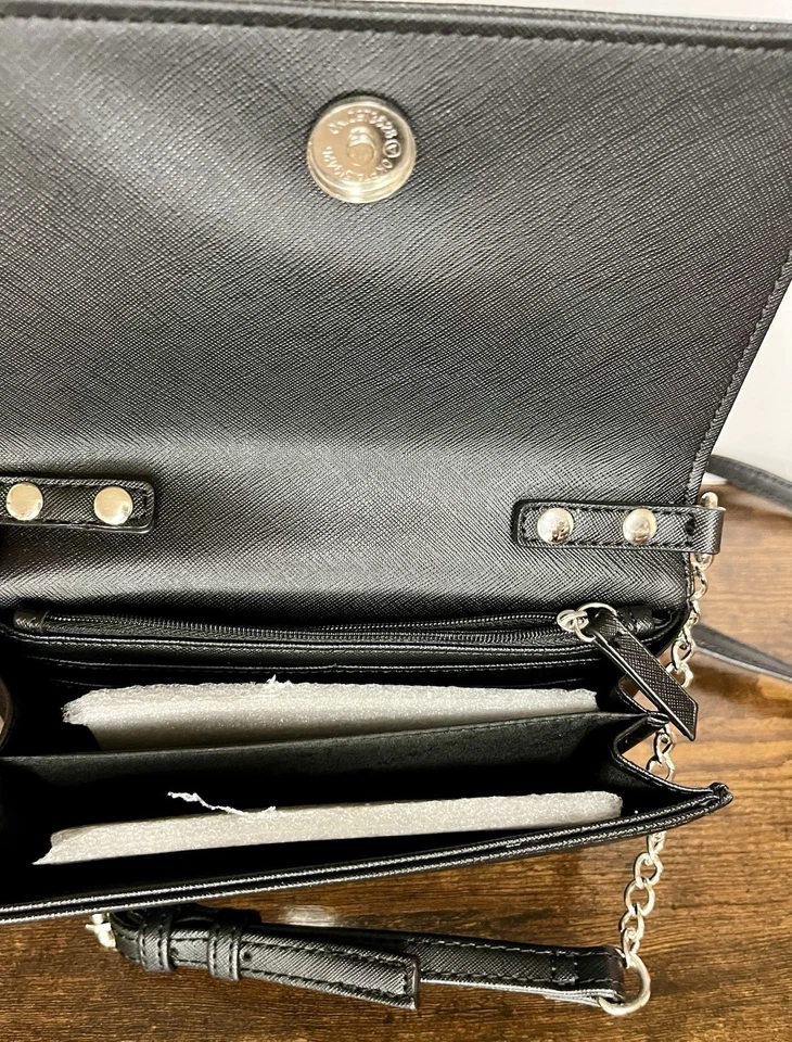 Cartera Bandolera Pequeña New York & Company Cadena Negra y Plateada Nueva con Etiquetas Foto 4 de 4