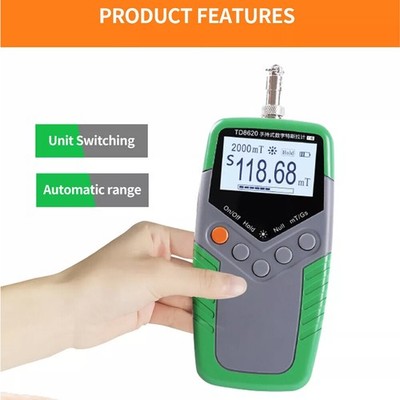Digital Magnetic Field Tester Handheld Teslameter Magnetometer Flux Meter TD86OP