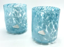 Anthropologie Icon Juice Glass Confetti Edition Cloud  4.5”x3.5” Set of 2 NIB