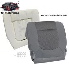 Driver Bottom Seat Cover Gray & Foam Pad For 11-2016 Ford F250 F350 F450 F550