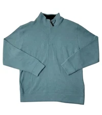 Lands' End Men's Bedford Rib Quarter Zip Long Sleeve Soft Cozy Pullover XXL 