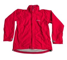 Berghaus Aquafoil Ladies Red Hooded Jacket Size Medium With Zipped Pockets 