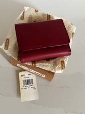 Vintage Coach Signature Continental Clutch Wallet With Pass Case Red 4893