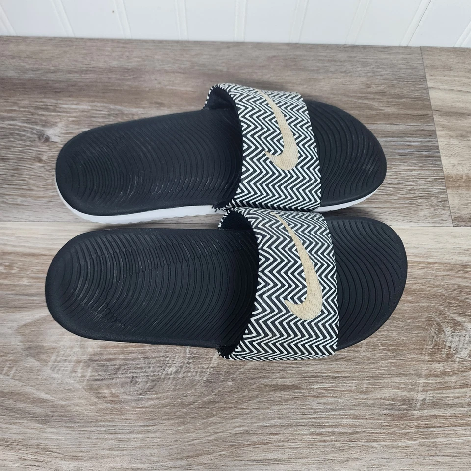 Nike Kawa Slide Print Para Mujer 882693-001 Blanco Negro Talla 6 Foto 4 de 4