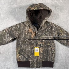 NWT Carhartt Camo Hooded Jacket Youth Size XXS 4-5 Green Brown Quilted Insulated