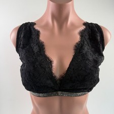 Victoria's Secret Dream Angels Rhinestone Floral Unlined Bralette Black M/DD NWT