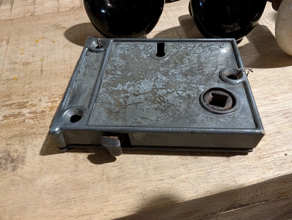 古董锁钢门旋钮瓷环锁维多利亚修复 — 第 2/4 张图片