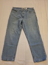Faded Glory Loose Jeans Medium Wash Blue Denim Made In USA Outdoor Workwear NWOT