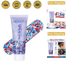Red White and Blue Patriotic Face Glitter Gel - Perfect for 4th of July Glam