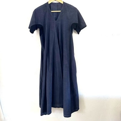 Lost & Found Ria Dunn Womens Blue Cotton Avant-Garde V-Neck Pocket Dress Size M