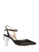 MARC JACOBS Womens Black The Slingback Toe Sculpted Heel Leather Pumps 36