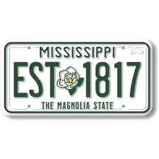 Mississippi State License Plate Magnet by Classic Magnets, 1.9" x 3.8"
