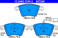 Bremsscheiben-BremsbeläGe-Kit ATE 13.0460-7240.2 VAG 7H0 698 151 A