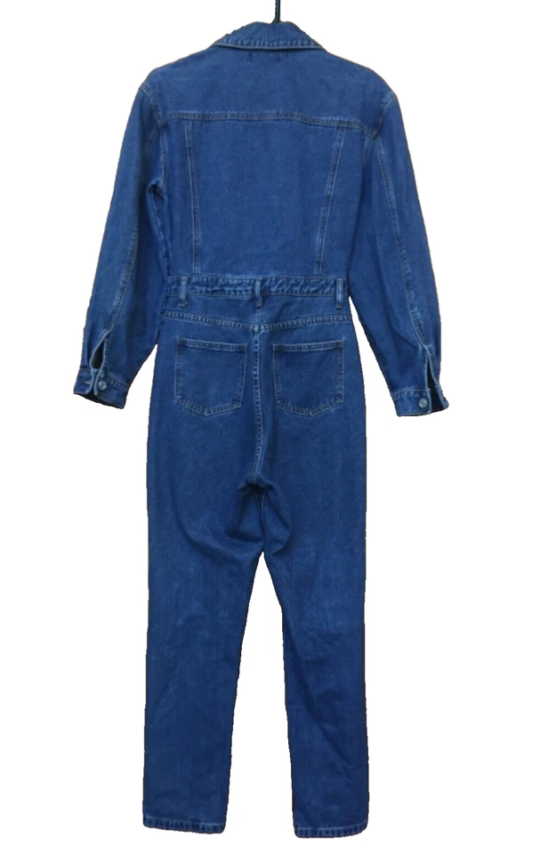 TRAJE VAQUERO MISSGUIDED Talla 4 Mujer Denim Cremallera Mosca Abotonable Cinturón Lazos Foto 2 de 4