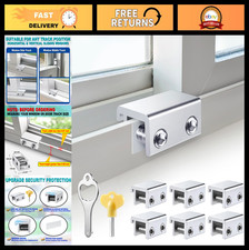 Adjustable Sliding Window Locks - 6 Sets, Security with Keys, Easy Install, Silv