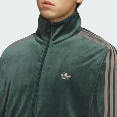 Adidas Original Mens FIREBIRD VELOUR TRACKTOP JACKET KD9375 GREEN