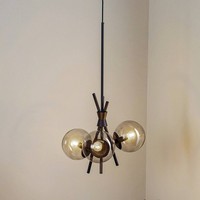Lucande Pendelleuchte 'Sotiana' (Design, Modern) In Schwarz Aus Metall (3 Flammi