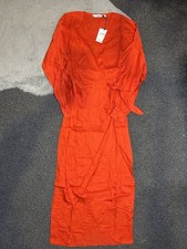 & other stories red long sleeve wrap tie side maxi dress NEW WITH TAGS size 6