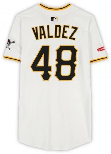 Enmanuel Valdez Pirates Player-Issued #48 White Jersey from the 2025 MLB Season - Image 2 of 4
