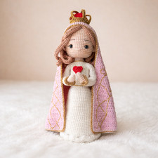 Queen Mary Crochet Doll, Handmade Amigurumi Religious Figure