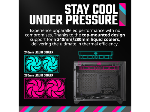 Cooler Master NR200P V2 Mini-ITX 18L PC Case, Top-Mount 240mm|280mm Liquid - Picture 2 of 5