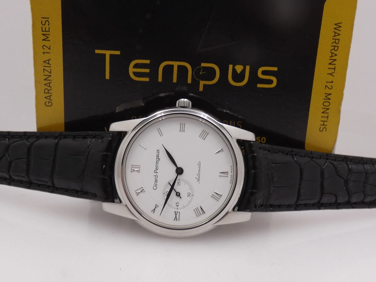 Girard Perregaux — GIRARD PERREGAUX SMALL SECOND 9050 AUTOMATIC WHITE DIAL STEEL YEARS '90s WATCH