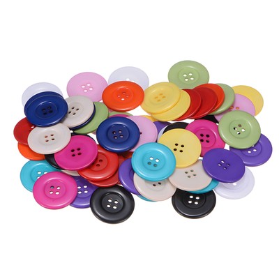 60pcs 60L Sewing Buttons 1-1/2'' Resin Round Flat 4-Hole Craft Buttons 12 Colors