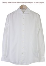 Suitsupply Men's Formal Shirt 40/15 3/4 Extra Slim White Pure Cotton