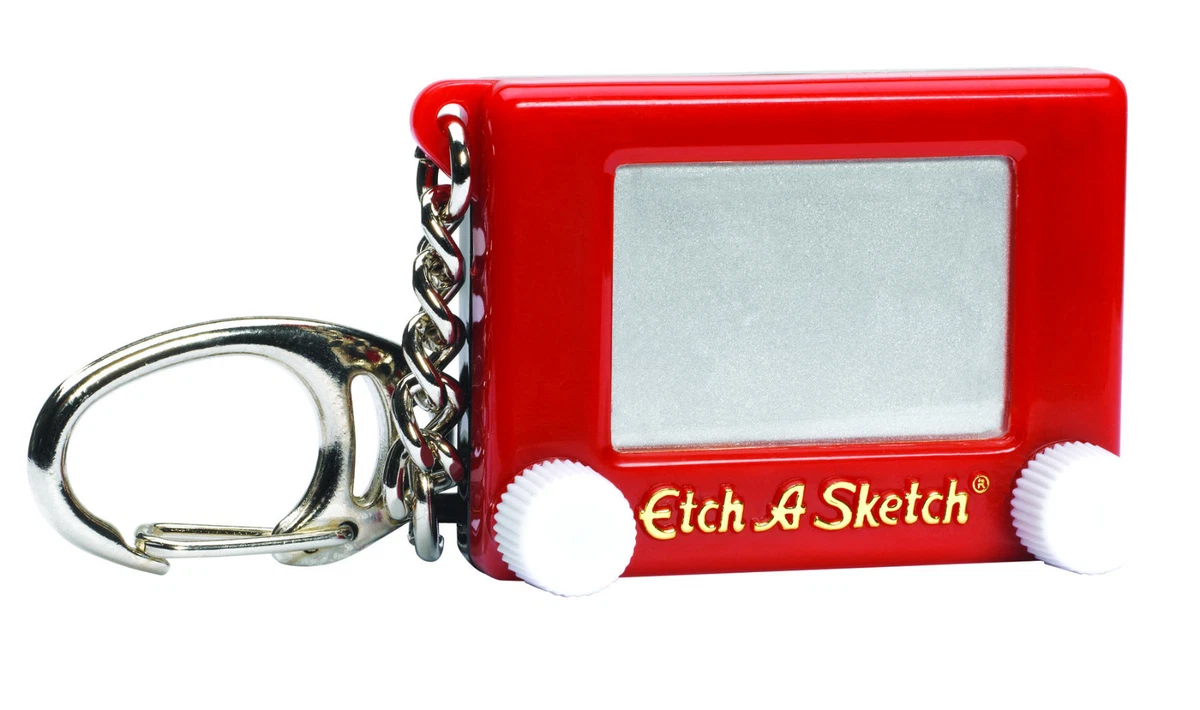 ETCH A SKETCH Keychain Keyring toy classic retro Mini Shake Erase Retired  doll