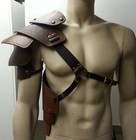 LEATHER ARMOR SENTINEL SHOULDER WITH RIB GUARD LARP COSPLAY 
