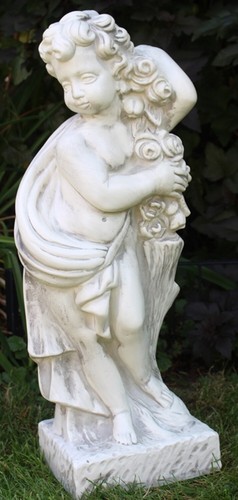 Deko Figur Vierjahreszeiten Putte Frühling H72 cm klassische Skulptur Kunststoff