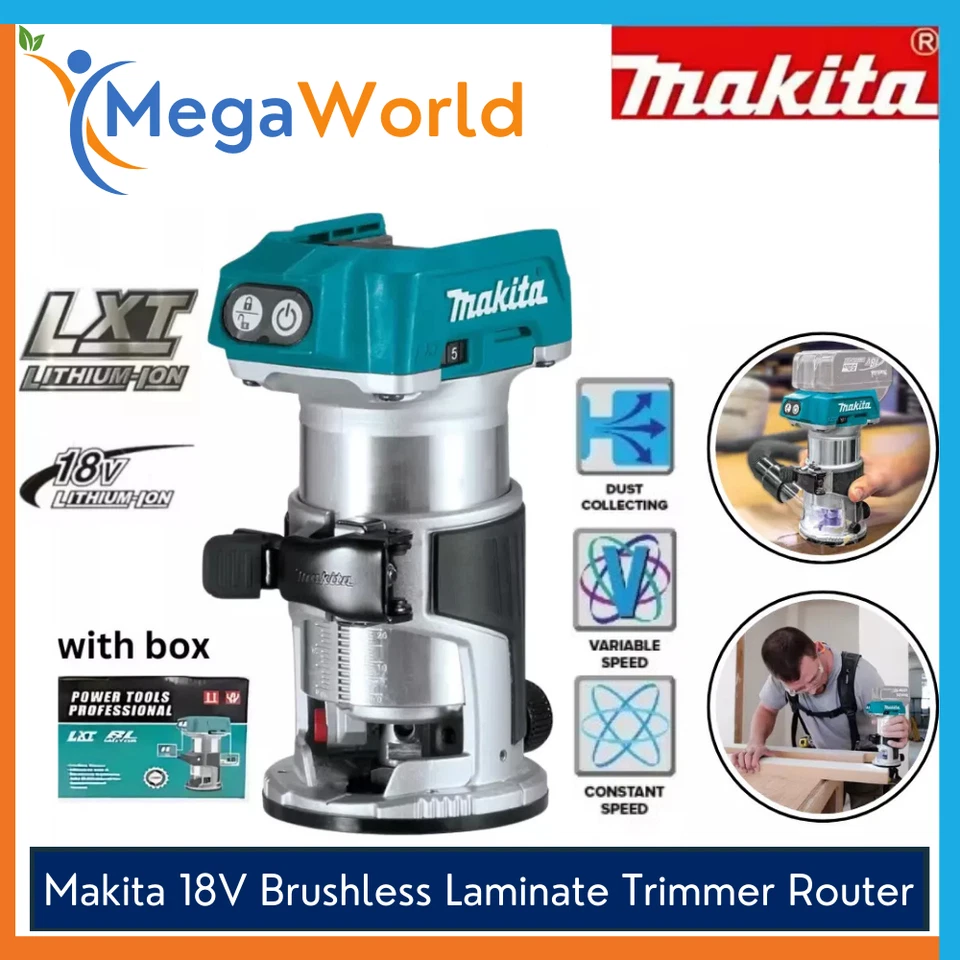 Makita 18V Brushless Laminate Trimmer Router, DRT50Z. AU Stock.