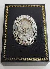 Estate Vintage Sterling Peruvian Flute Player Llama Brooch Pin Pendant Hand Made