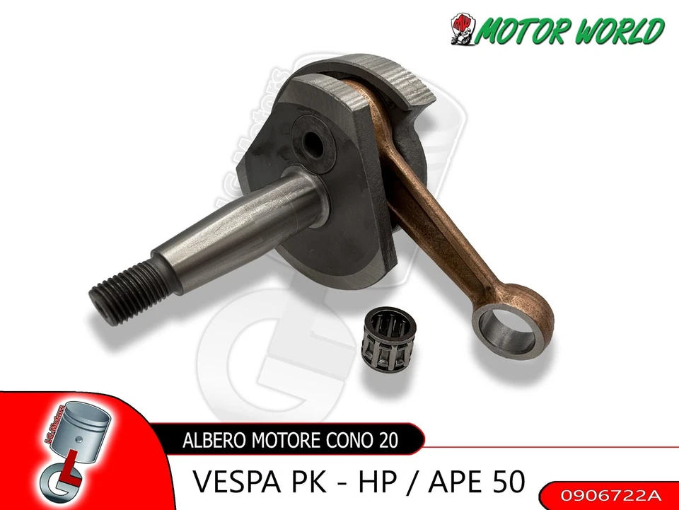LG MOTORS ALBERO MOTORE ANTICIPATO VESPA APE 50 CONO 20MM COMPLETO GABBIA